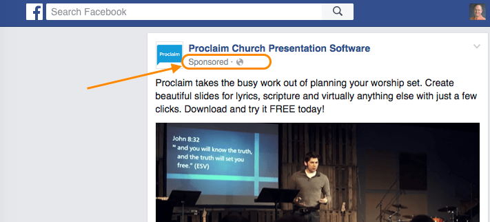 facebook sponsored post in feed